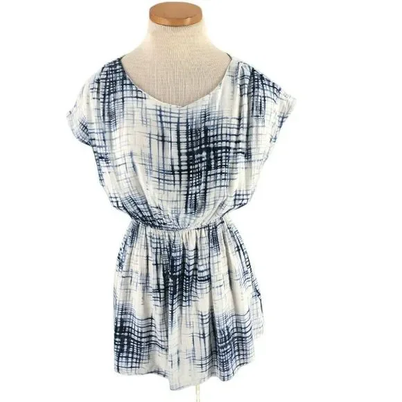 forever 21 blue tie dye dress Forever21 Blue Tie Dye Watercolor Mini Dress
